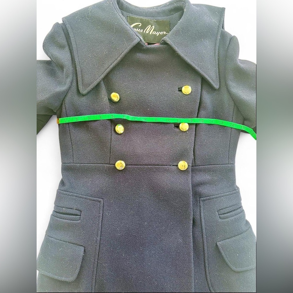 Gus Mayer Peabody House 1950s Navy Wool Double-Breasted Women's Coat Sz S - Picture 4 of 7